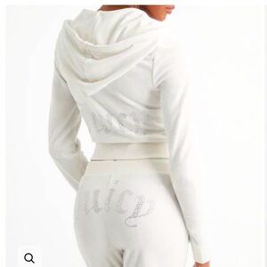 Soft velour juicy couture bling set color white